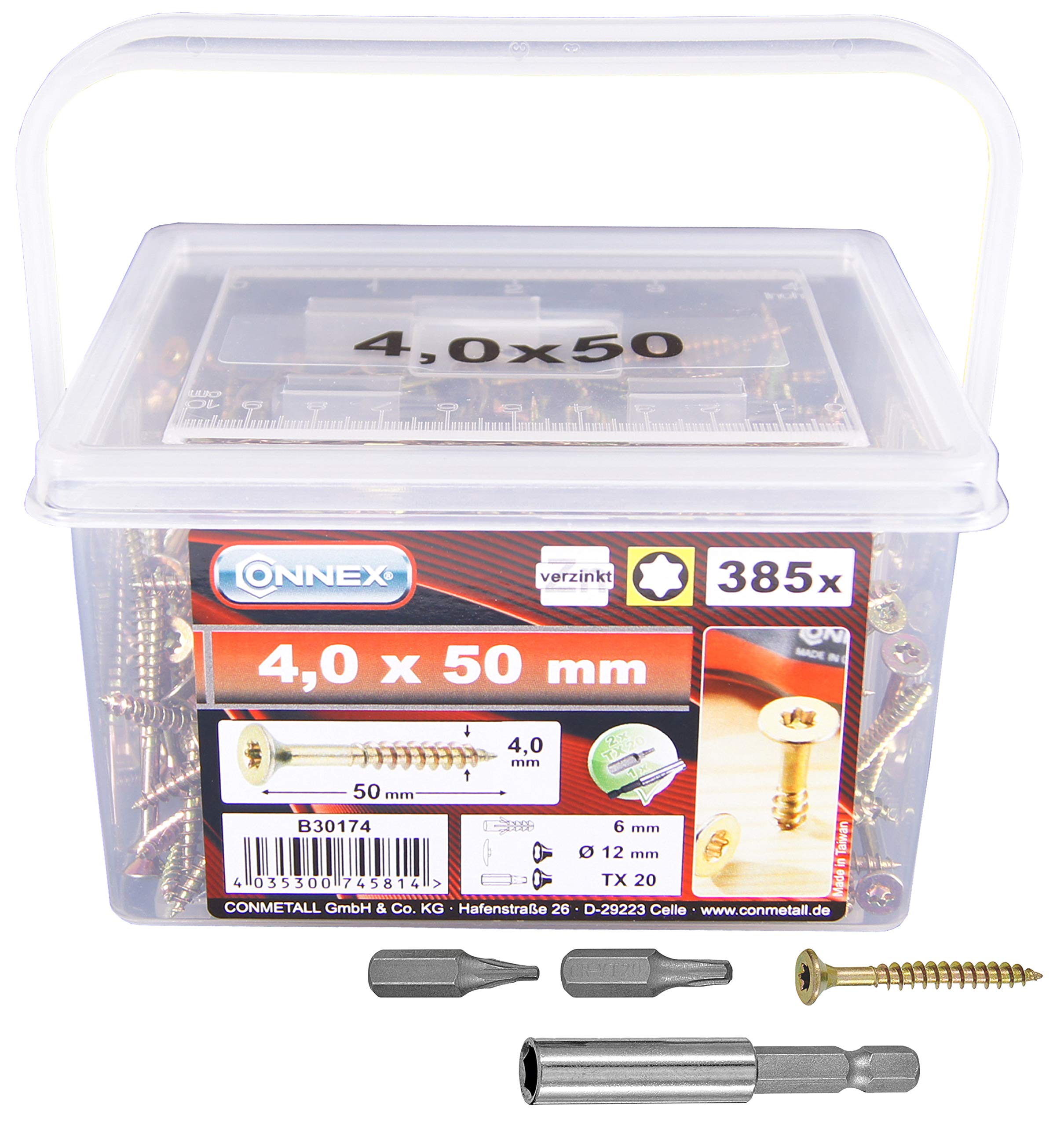 CONNEX B30174 TX 4 x 50mm Uni-Screws Bucket