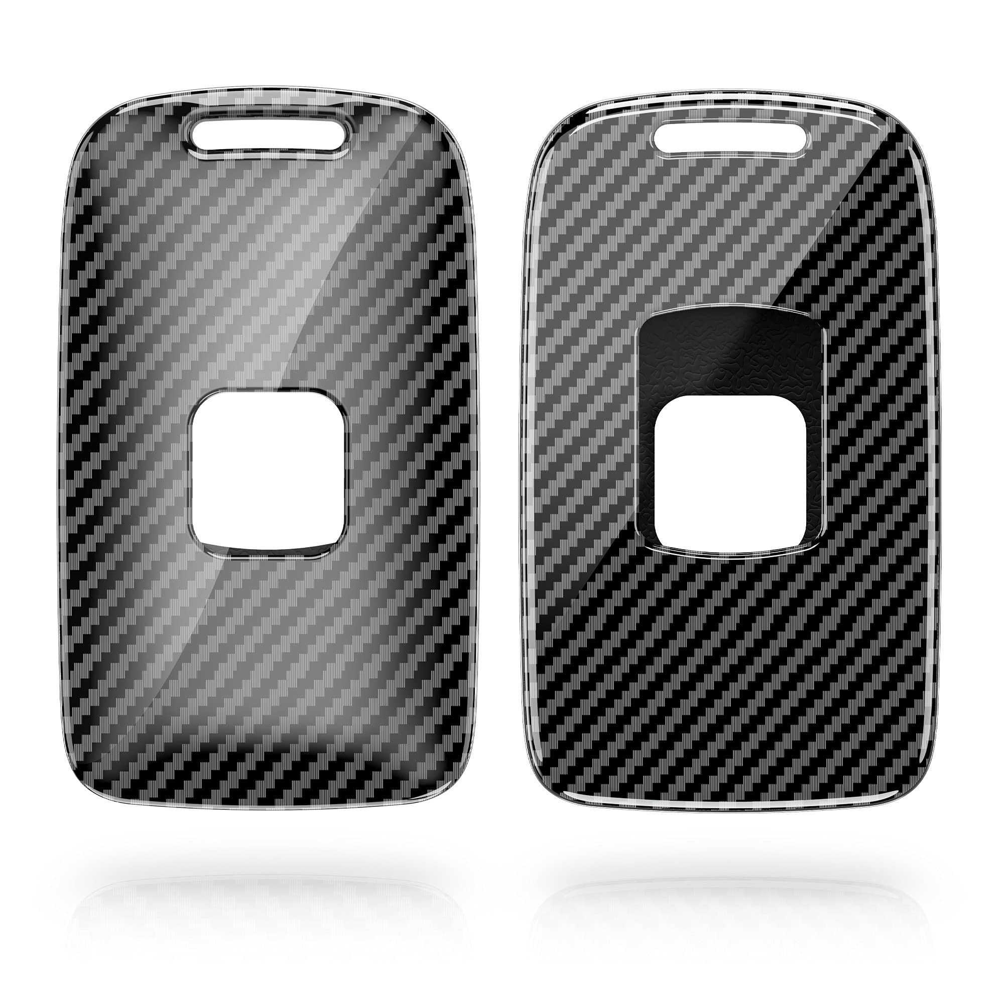 kwmobile Car Key Cover Compatible with Renault 4 Button Car Key Smart Key (only Keyless Go) - Hard Case - Carbon Black