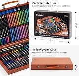 Shuttle Art 106 Piece Deluxe Art Set Wooden Case Pencils Oils Watercolors view 6