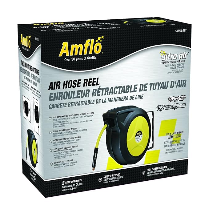 Amazon.com: Amflo 50 ft 588HR-RET Ultrapro Automatic Enclosed Air Reel with 3/8
