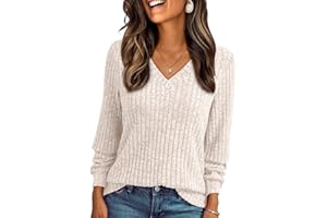 AUTOMET Womens V Neck Long Sleeve Shirt Fall Fashion Tops Tunic Dressy Casual Sweater Clothes Cute Trendy Work Outfits 2025