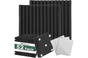 VallisCo 52 Pack Acoustic Panels 1 X 12 X 12 Inch Upgraded, Acoustic Foam Panels for Soundproofing, Noise Reduction, Soundproof Panels for Studios, Offices, and Home Theaters