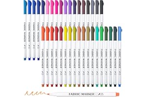 Fabric Markers, Lelix 36 Colors Permanent Fabric Pens for Writing Painting on T-Shirts Clothes Sneakers Canvas, Child Safe & Non-Toxic for Kids Adults