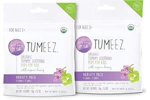 LOLLEEZ Tumeez Organic Lollipops for Upset Stomach Relief– Variety Pack Perfect for Motion Sickness, Indigestion, Heartburn and More While Tasting Great – Grape & Apple, 2-Pack (10-Count Bags, 20 Total)