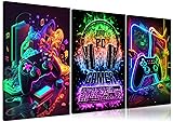 3Pcs Cool Gaming Wall Art Retro Video Gamer