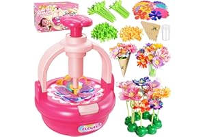 Einailvk Fabric Flower Bouquets Toys, DIY Flower Making Kit for Kids 3 4 5 6 7 8 9 10 11 12 Year Old Girl Birthday Christmas Gift, Art and Crafts Kit Toys for Girls 3-12 Year Old (Pink)