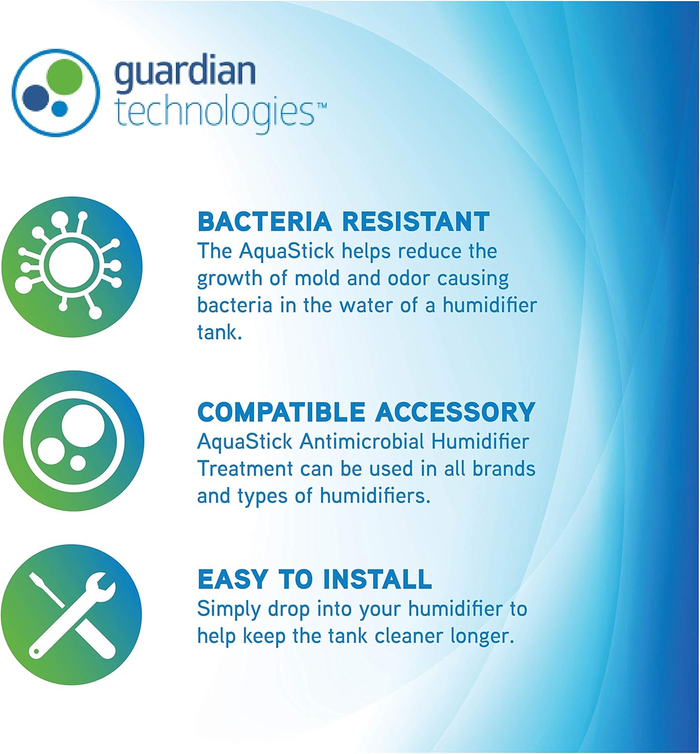 Guardian Technologies GGHS15 Aquastick Antimicrobial Humidifier Treatment, 2-Pack, Pure Guardian Humidifiers, Evaporative Humidifier Water Tanks: Health & Personal Care