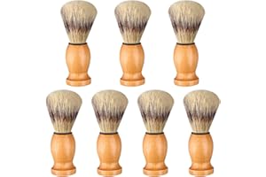 IOFFERSUPER 7Pcs Men Shaving Brush Wood Handle, Professional Salon Tools Hand Crafted Shaving Brush Wood Handle Shave Brushes Handmade Pure Badger Hair Brush for Men1