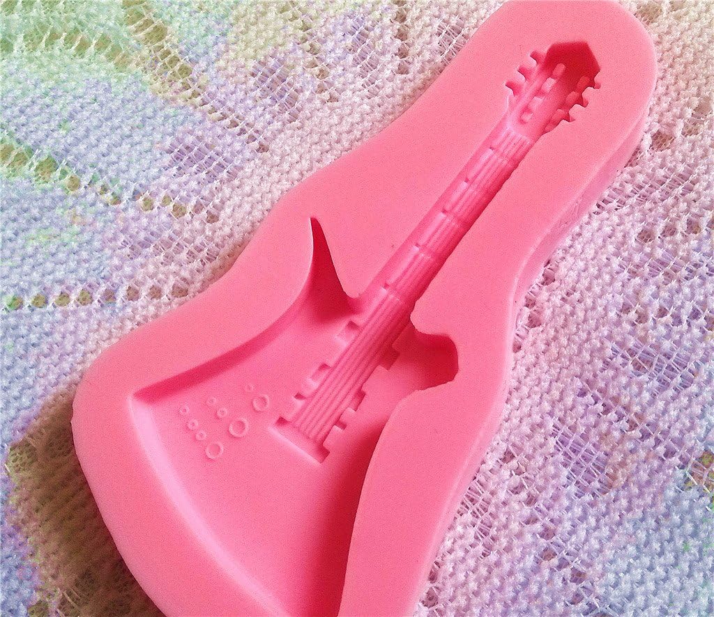 Napravi Rs Caolator Moules Silicone Diy Cuisson Gelee Cuisson Moule Les Forme Biscuits Dessert Candy Enfants Fondant Cuisson De Moules Guitare Forme Couleur Rose Patisserie Moules A Charniere