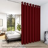 Deconovo Eyelet Thermal Blackout Curtain 100 x 95 Red 1 Panel Kids Room view 5