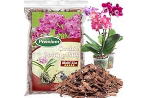POLIUMB Orchid Bark Potting Mix,Premium Orchid Potting Mixture of Pine Bark and Perlite,Good Ventilation and Water Retention for Repotting Orchids and Growing Indoor Plants,1QT