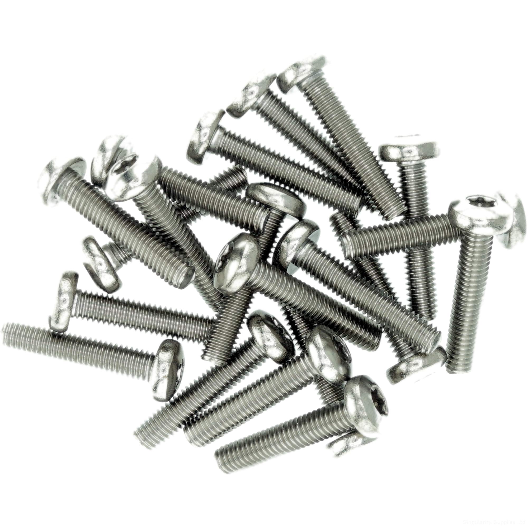 M3 (3mm x 12mm) TX Pan Thread Rolling Screw - Stainless Steel (A2) (Pack of 20)