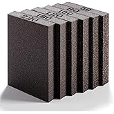 6 Pack Sanding Block, Sanding Sponges of 60/80/100/120/180/220 Grit Washable and Reusable Sandpaper Block Wet Dry Sand Paper 