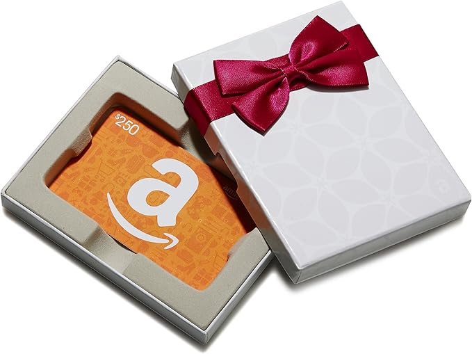 Amazon.ca 250 Gift Card in a White Gift Box (Amazon Icons Card Design
