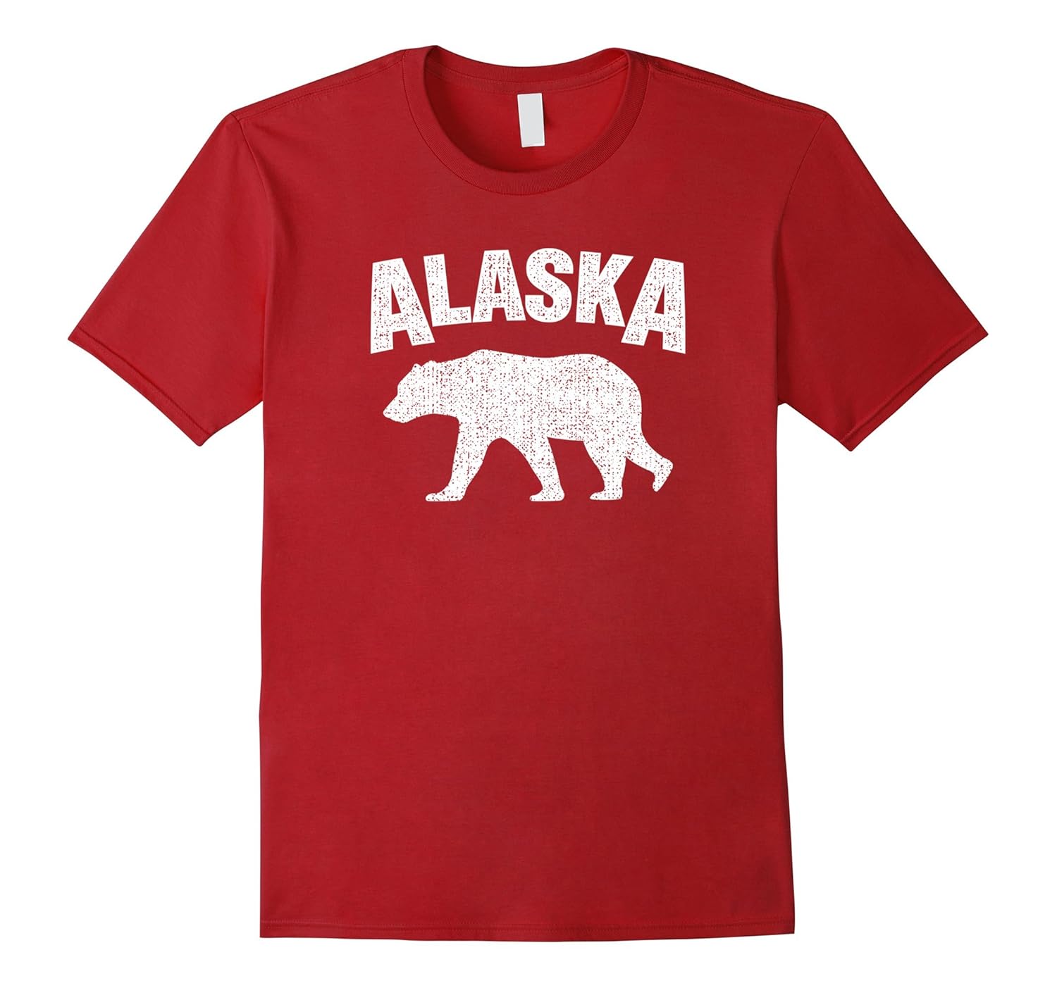 Alaska State With Bear Distressed Tshirt