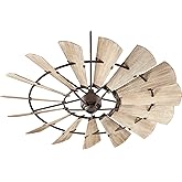 Quorum 97215-86 Indoor Windmill Ceiling Fan in Oiled Bronze with Weathered Oak Blades