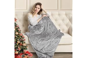 MIZZEO Electric Heated Blanket 84" x 90" Queen Size Fast Heating Blankets 100% Polyester Velvet 10 Heating Levels 1-12 Hours Auto-Off ETL Certified Machine Washable (Grey)