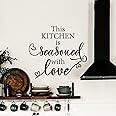 My Vinyl Story - Kitchen - Decor Kitchen Wall Decals Quote for Family Dining Room Home Decoration Art Words and Saying Sticker Sign Family Decor Removable Vinyl Lettering Gift (Seasoned with Love)