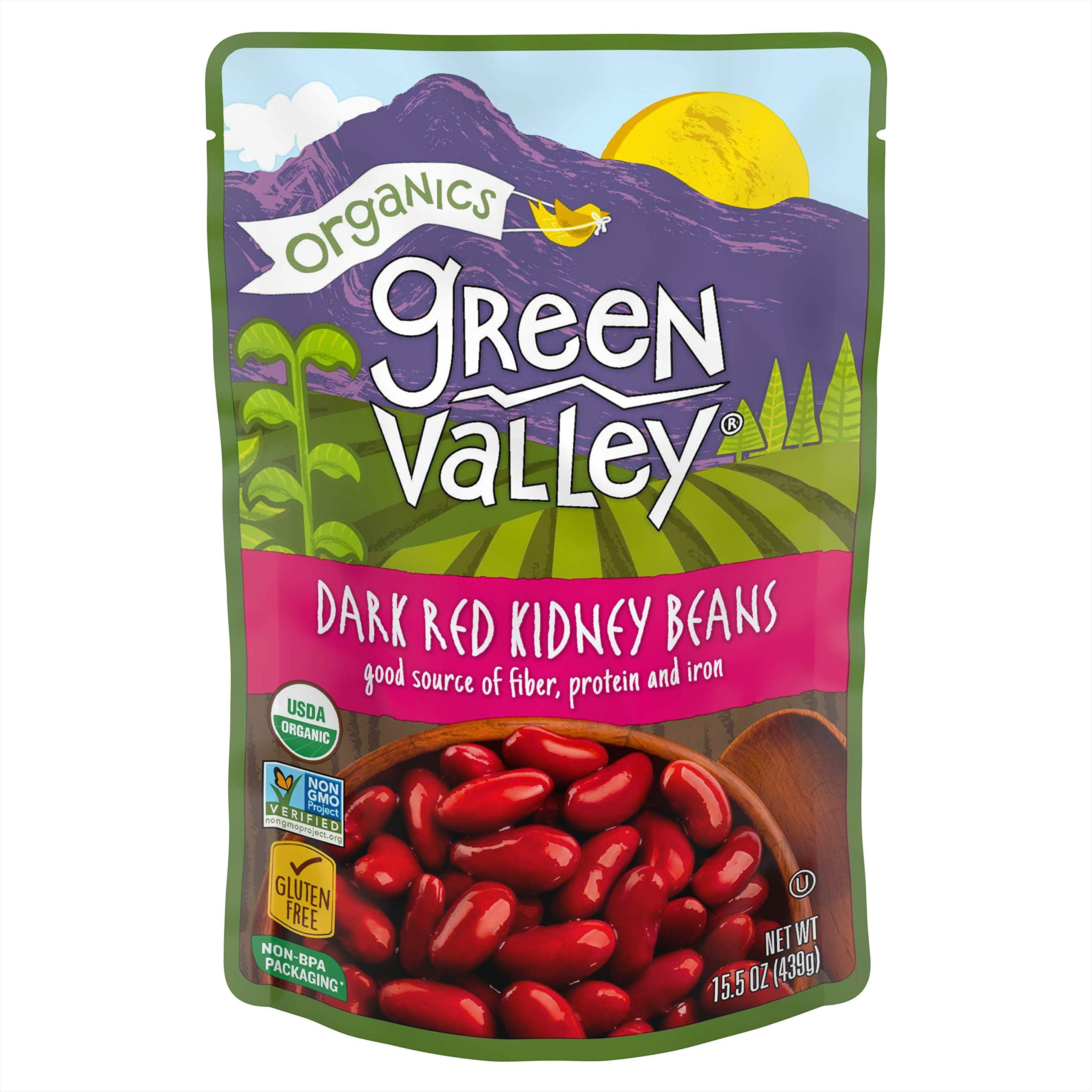 Green Valley Organics Dark Red Kidney Bean Pouch, 15 Ounce (Pack of 12)