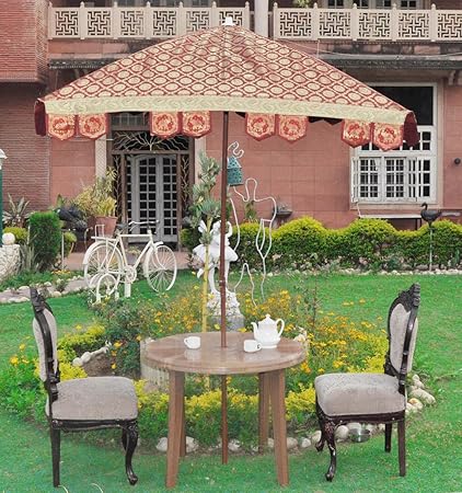 Lalhaveli Silk Fabric Outdoor Garden Umbrella Big Party Decoration Items 64 X 60 Inches