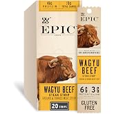 EPIC Provisions Wagyu Beef Steak Strips, Gluten-Free, 20 ct, 16 oz | 100% Grass-Fed Wagyu, No Antibiotics Or Hormones, Paleo Friendly, 6g Protein &amp; 3g Carbs per Serving
