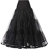 WOWBRIDAL Women's Ankle Length Petticoats Wedding Slips Plus Size S-XL