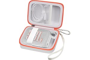 ALKOO Carrying Case Compatible with JBL Go 4 - Portable Bluetooth Speaker Box Pro Sound, Also for Go 3/Go3 Eco/Go2 Waterproof Mini Wireless Speakers - Case Only (White)