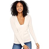 State Cashmere Women's Button Front V-Neck Cardigan 100% Pure Cashmere Long Sleeve Sweater