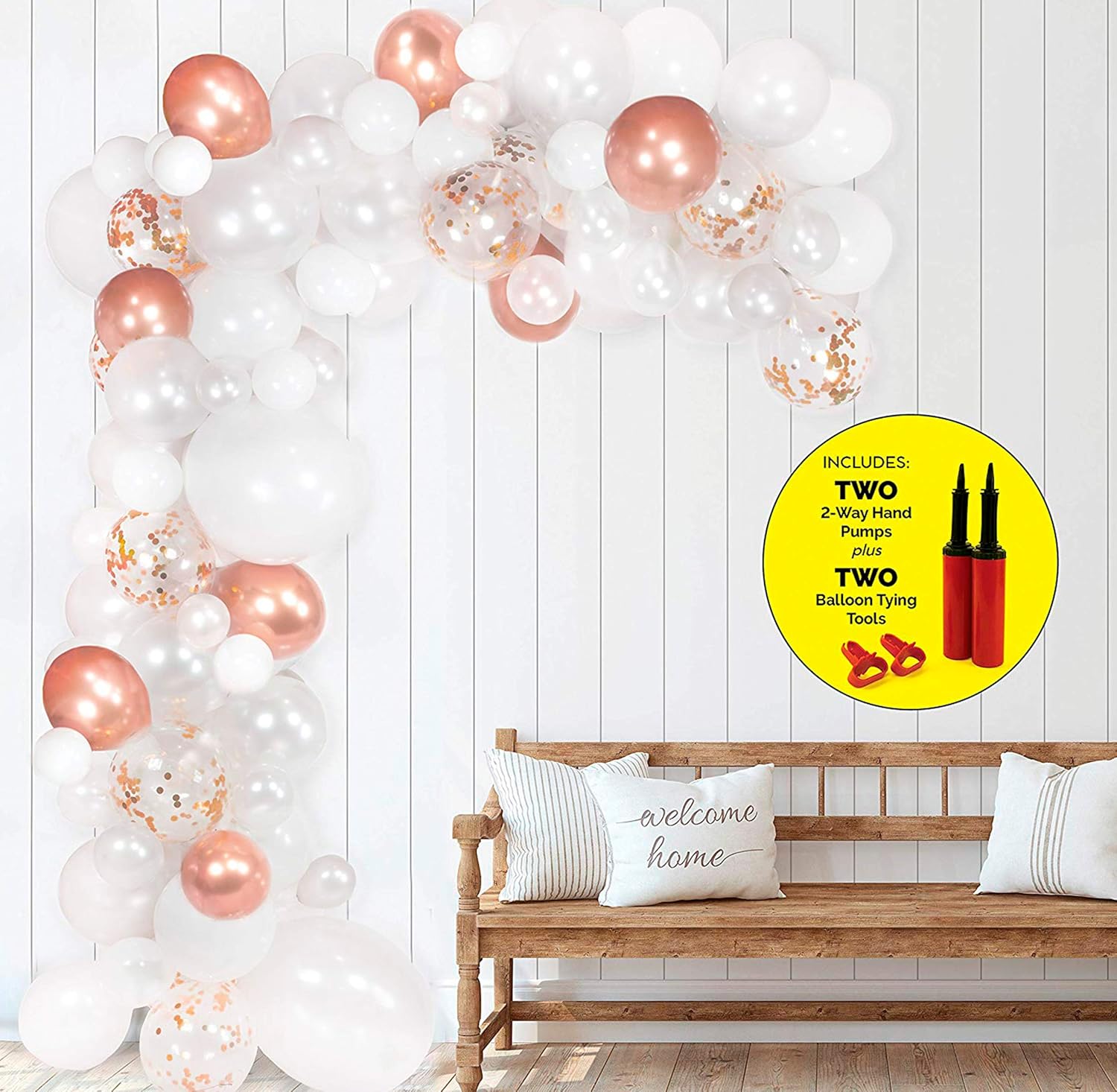 Bryson&Bella Rose Gold Balloon Garland Kit - Complete Balloon Arch Kit (100 Balloons & Accessories) for Baby Shower, Bridal Shower, Bachelorette Party, Engagement, Wedding, Birthday, Graduation & More