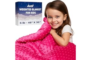 hazli Super-Soft Kids Weighted Blanket 5 Pounds - Weighted Blanket for Kids - Easy to Clean, Washable Minky Cover - 36x48 Inches 5lbs Child - Small Heavy Blanket for Girls and Boys