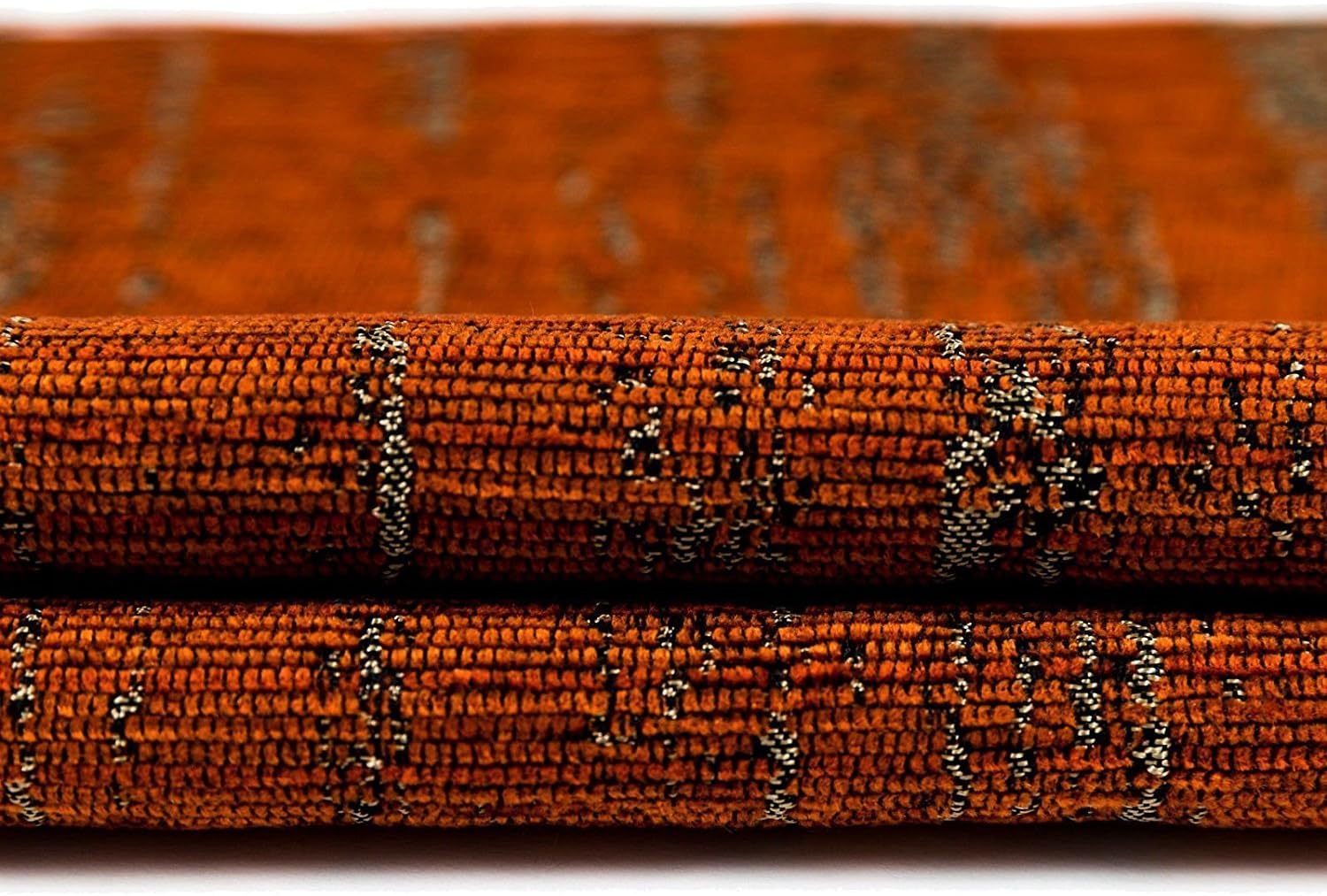 McAlister Textiles Textured Chenille Burnt Orange Metre, Metallic Striped Furnishing Material for DIY Crafting and Curtains – 1 Metre 100x140cm