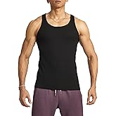 Ouber Men's Ribbed Gym Tank Top Fitness Workout Muscle Sleeveless Bodybuilding Shirt