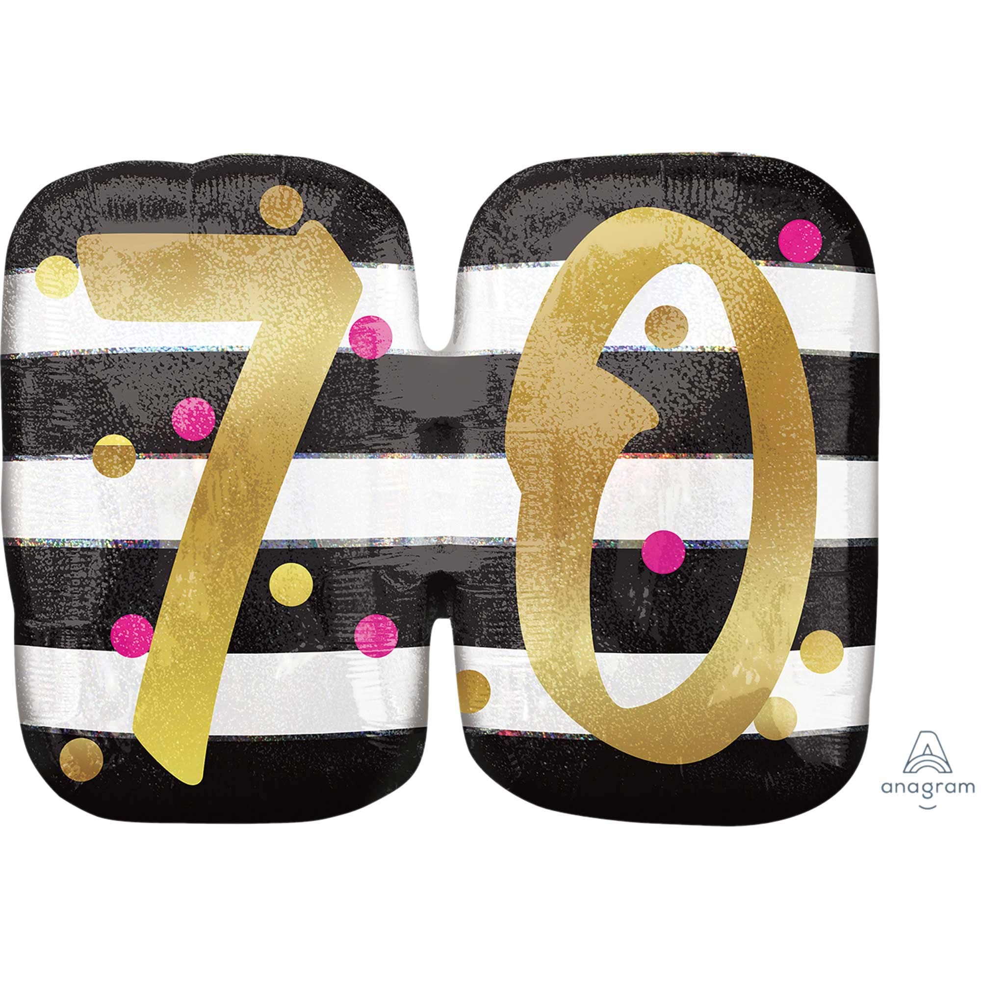 Amscan 3736201 S/Shape:Pink&Gold Age 70 Holo