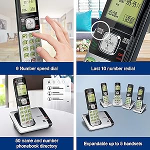 VTech CS6409 Cordless Phone Handset | Extra Handset For CS6419/6428/6429 Series | Silver/Black