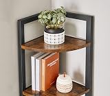 VASAGLE 5 Tier Corner Bookcase Industrial Style Rustic Brown Black LLS803B01 view 9