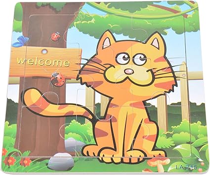 Tiny Souls Wooden Puzzle Cat Welcome