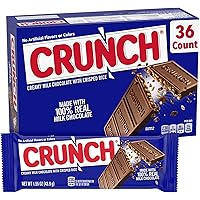 Crunch 100% Real Milk Chocolate Candy Bars, Perfect Mother's Day Gift for Mom, Full Size 1.55 oz (36 Count)