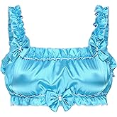 Satini Sissy Frilly Ruffled Fitted Silky Satin Lingerie Bralette