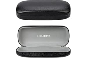 molshine Hard Shell Sunglasses Case, Classic Large Glasses Case for Sunglass, Eyeglasses with Cleaning Cloth