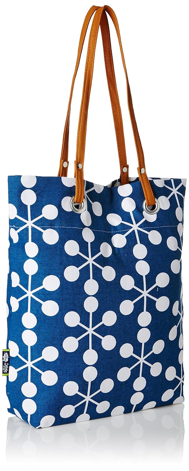 kanvas katha women's tote bag (navy blue) ()
