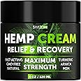 SWIZON Natural Hemp Cream for Muscles, Joints, Neck, Back, Elbows - Hemp Oil Muscle Relaxer Cream to Soothe Discomfort - Hemp Oil Extract Gel with Arnica, Msm, Turmeric, Menthol Rub - 4 oz