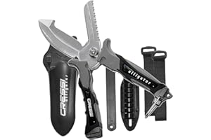 Versatile Knife-Scissors for Underwater Use - Ideal for Snorkeling - Scuba Diving - Japanese 420 Stainless Steel Blade - Alligator: designed in Italy by Cressi