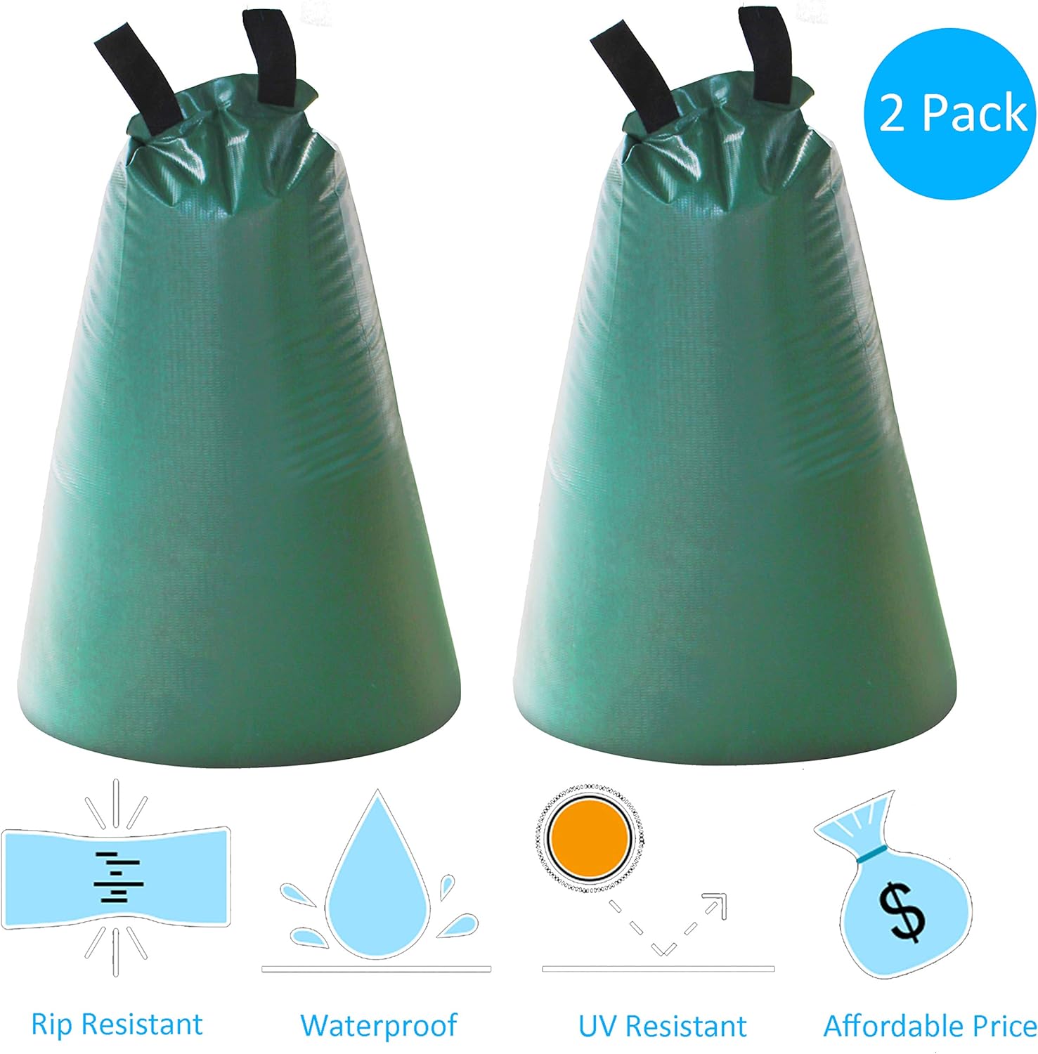 2 Pack Watering Bags 18 Gallon Drip Irrigation Slow Release Trees
