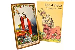 Witchy Cauldron Tarot Cards – Classic Size Rider Waite Style Tarot Deck with Guidebook – Beginner Friendly and Durable
