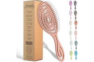 Ninabella Detangling Hair Brush for Women & Men - Does not Pull - Straightening Brushes for Straight & Curly Hair - Unique Spiral Hairbrush - Rose Gold