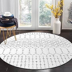 Lahome Moroccan Round Area Rug - 5Ft Machine