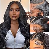 Qunali Body Wave Lace Front Wigs Human Hair 13x4 HD Lace Front Wigs Human Hair 180% Density Wigs For Women Lace Frontal Glueless Wigs Human Hair Pre Plucked With Baby Hair 26inch