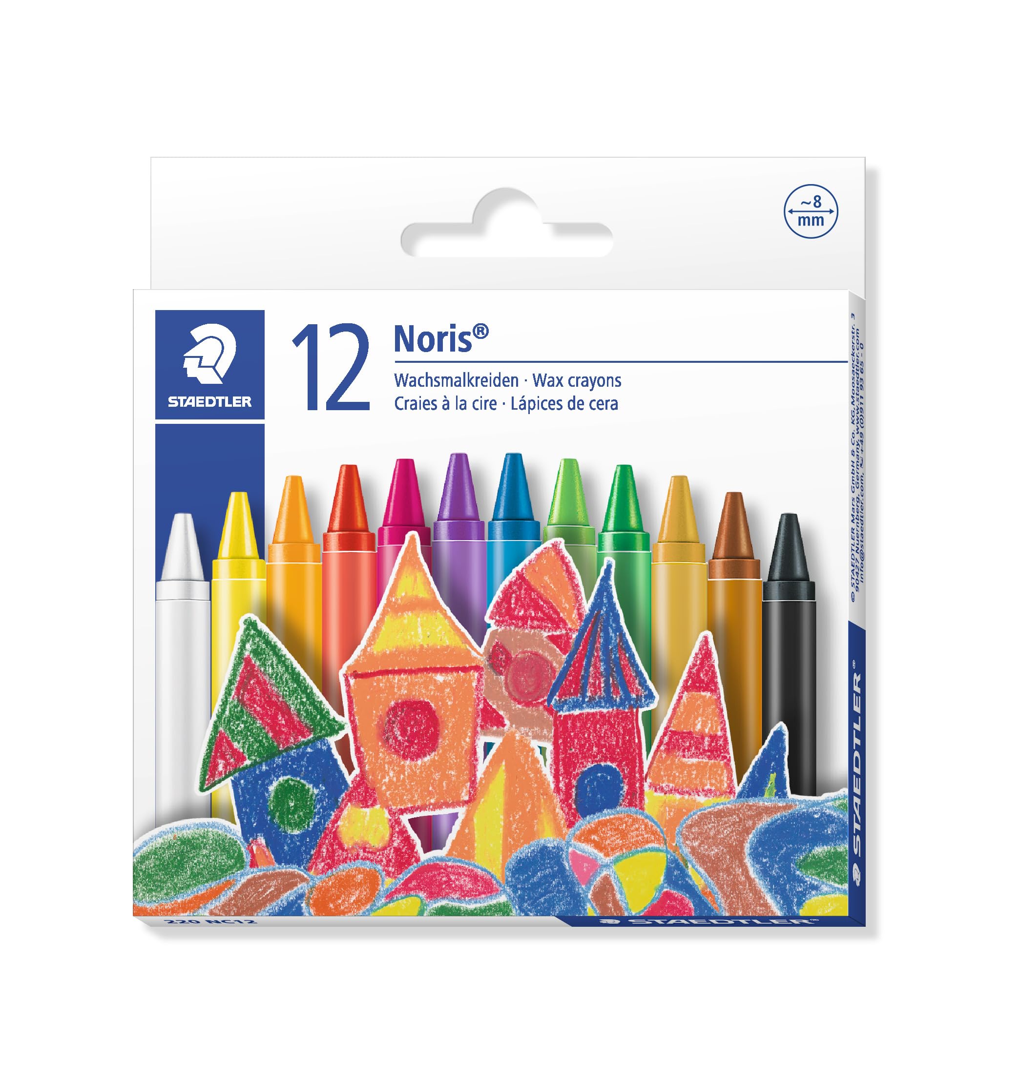 Staedtler Noris Club 220 NC12 Wax Crayons (Pack of 12)
