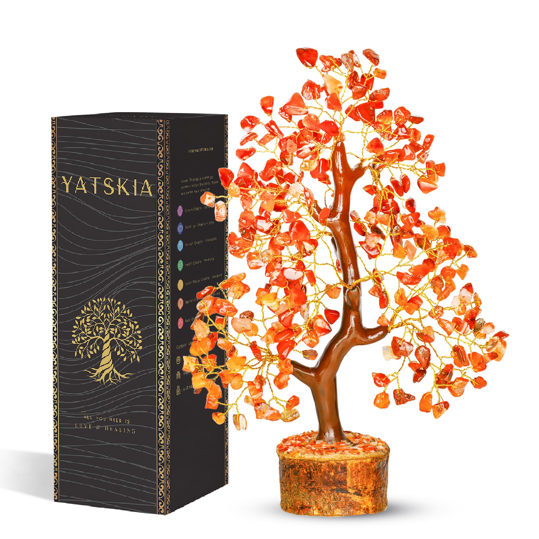 Carnelian Crystal Tree - Home Decor - Bonsai Tree - Tree of Life Decor - Spiritual Decor - Crystal Decor - Good Luck Gifts - Meditation Accessories - Money Tree - Desk Decor - Good Luck Charms