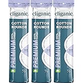 Cliganic Premium Cotton Rounds for Face, Makeup Remover Pads, 300 Count | 100% Pure, Lint-Free, Hypoallergenic, Soft & Absorb